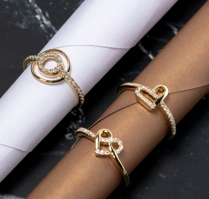 Tilted Heart 0.12ctw Lab Grown Diamond Ring <br> R-00731WHT