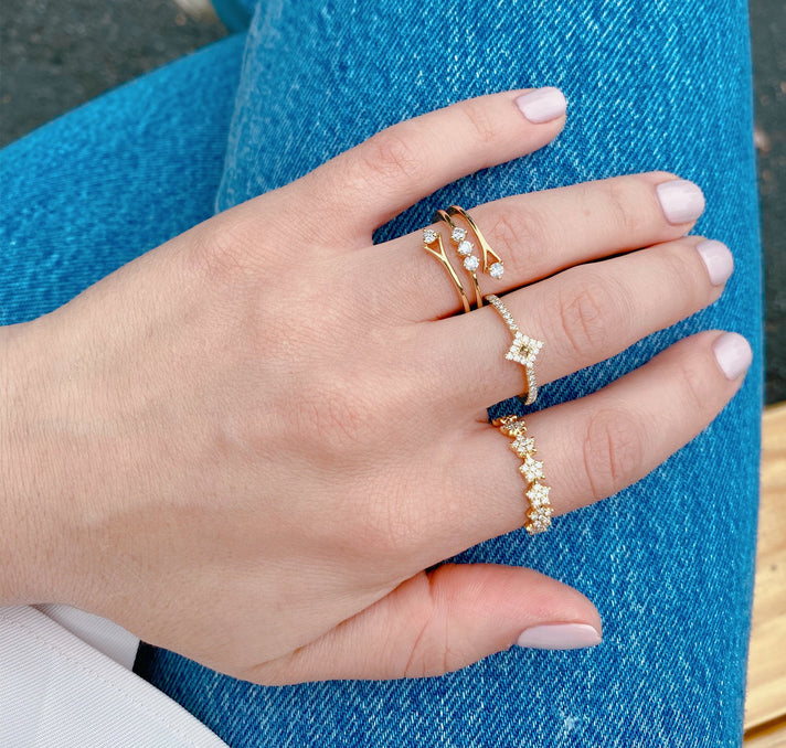 Three Layer 0.30ctw Lab Grown Diamond Ring <br> R-00699WHT