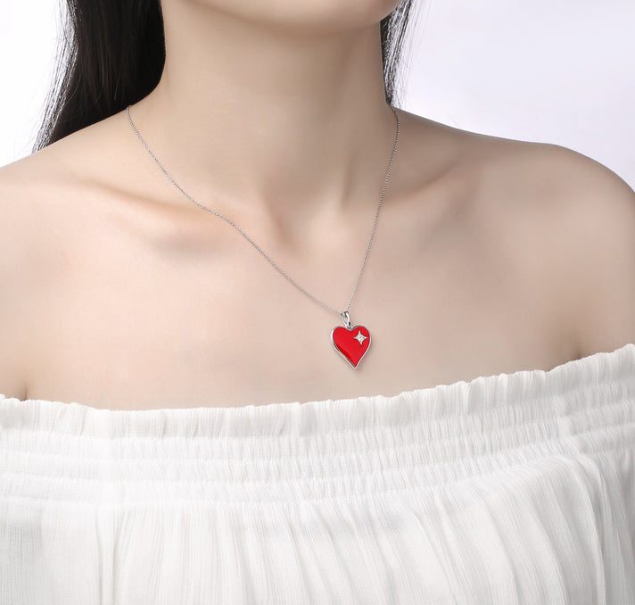 Sparkle Heart Pendant For Frontline Heroes<br> P-00929WHT