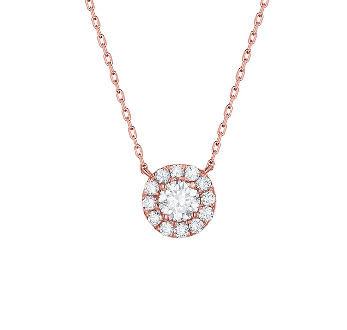 Essentials 0.55ct Halo Necklace <br> NL-00091WHT