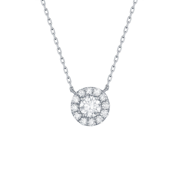 Essentials 0.55ct Halo Necklace <br> NL-00091WHT