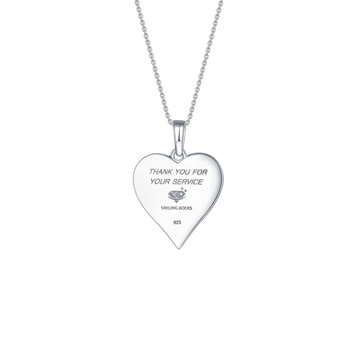 Sparkle Heart Pendant For Frontline Heroes<br> P-00929WHT