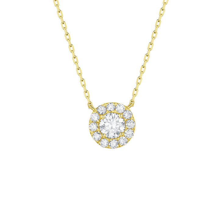 Essentials 0.55ct Halo Necklace <br> NL-00091WHT