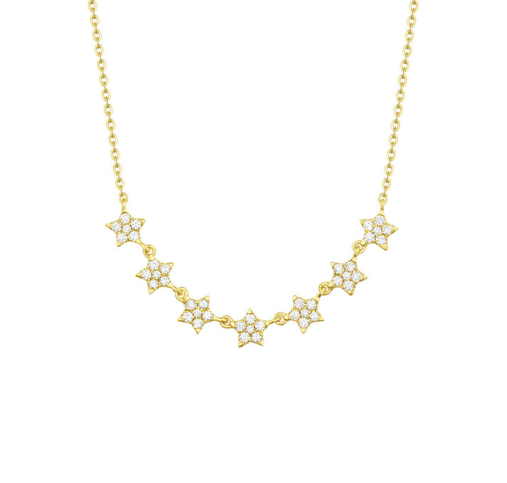 Smiling Rocks Lab Grown Diamond Smiling Light Necklace in Yellow Gold plated Silver 0.37 carat