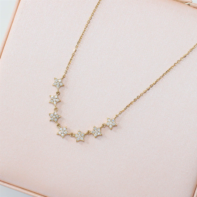 Station Star 0.37ctw Lab Grown Diamonds Necklace <br> NL-00696WHT