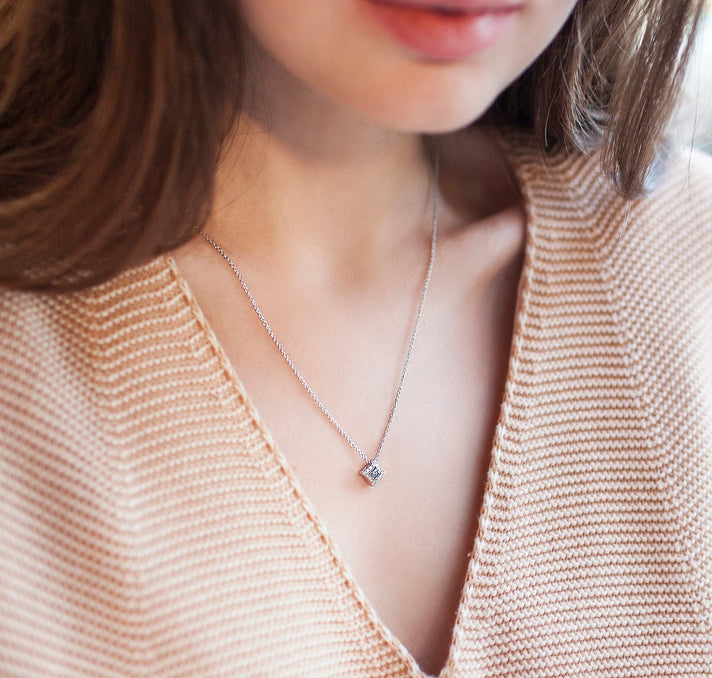 Blush Blue Sparkle 0.25ctw Silver Pendant <br> P-00616BLU