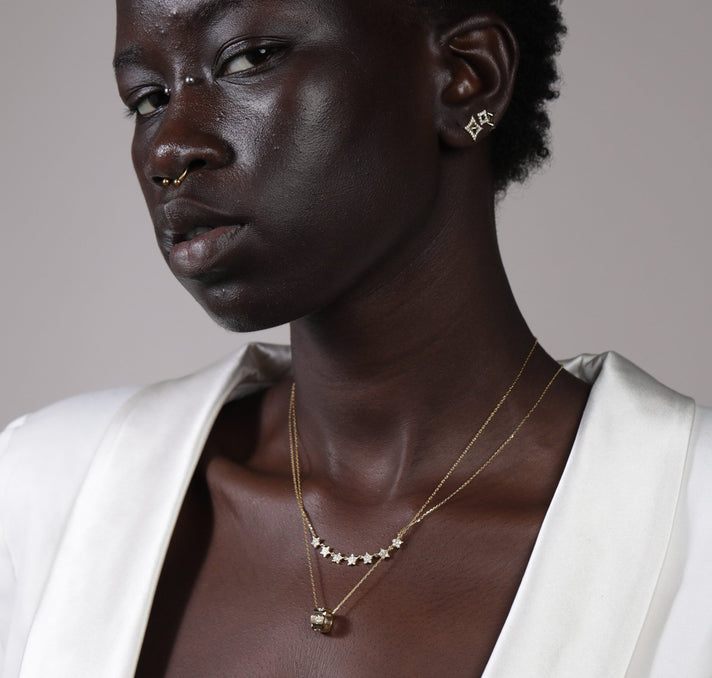 Station Star 0.37ctw Lab Grown Diamonds Necklace <br> NL-00696WHT