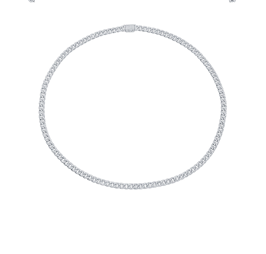 Lab Grown Diamond 8.03ctw Linking chain NecklaceNL02106WHTラボグロウンダイヤモン