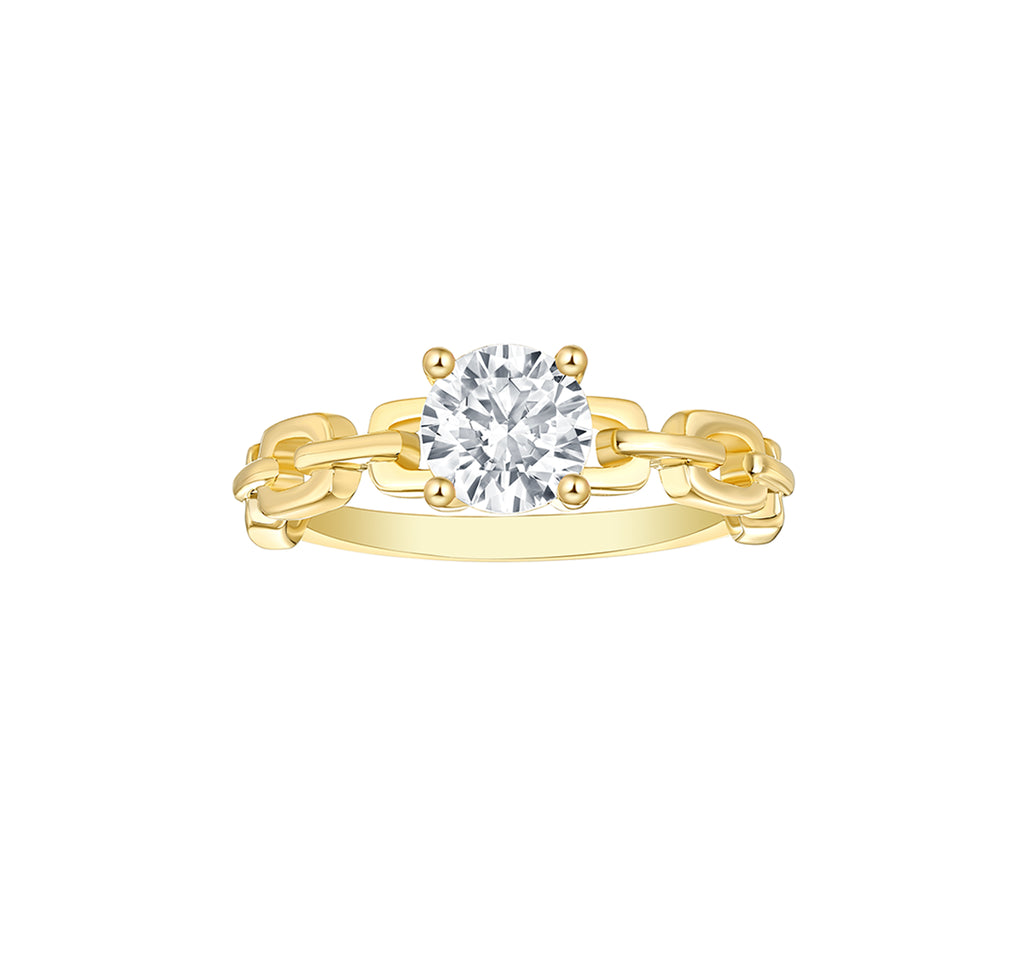 Lab Grown Diamond 1.00ctw Linking Chain Ring R01978WHTラボグロウンダイヤモンド