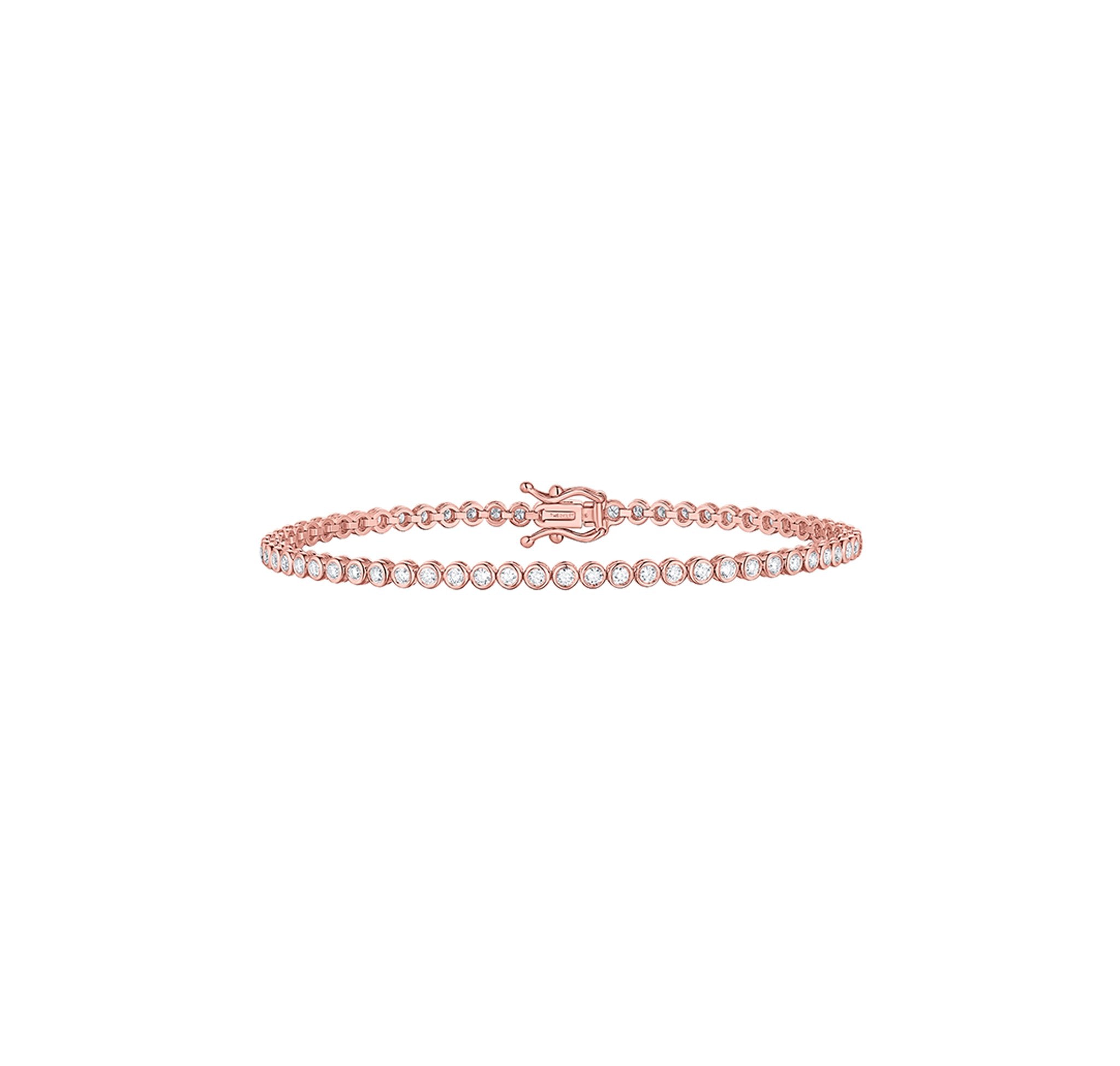 Smiling Rocks Lab grown diamond Bubbly Tennis Bracelet in 10k 1.30ctw Rose Gold