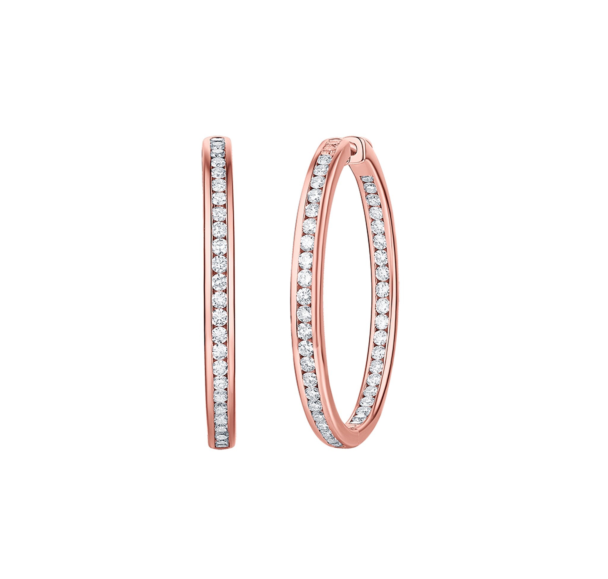 Essentials 3ct Channel Inside-out Diamond Hoops <br> E-00107WHT