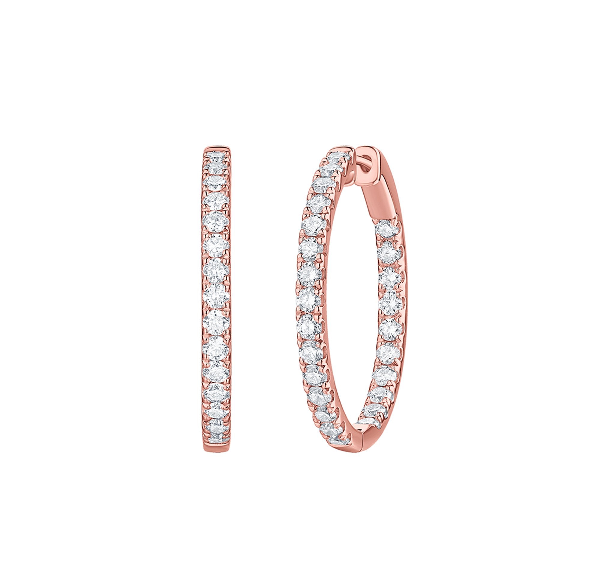 Essentials 1.7ct Classic Inside-Out Diamond Hoops <br> E-00112WHT