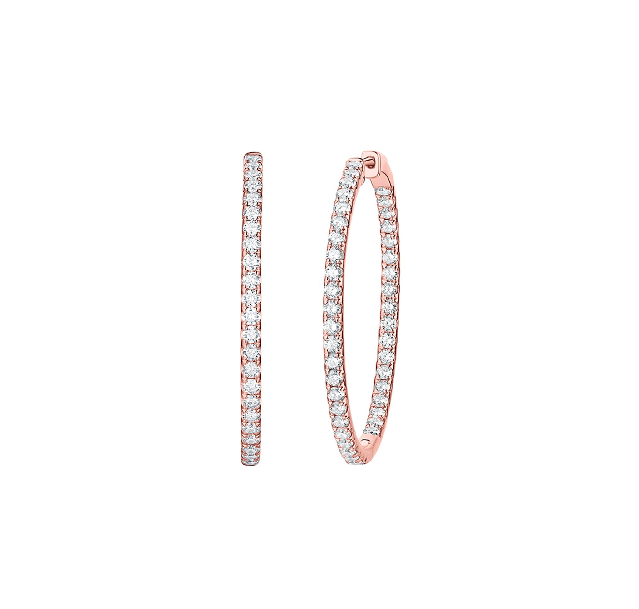 Essentials 2.8ct Classic Inside-Out Diamond Hoops <br> E-00113WHT