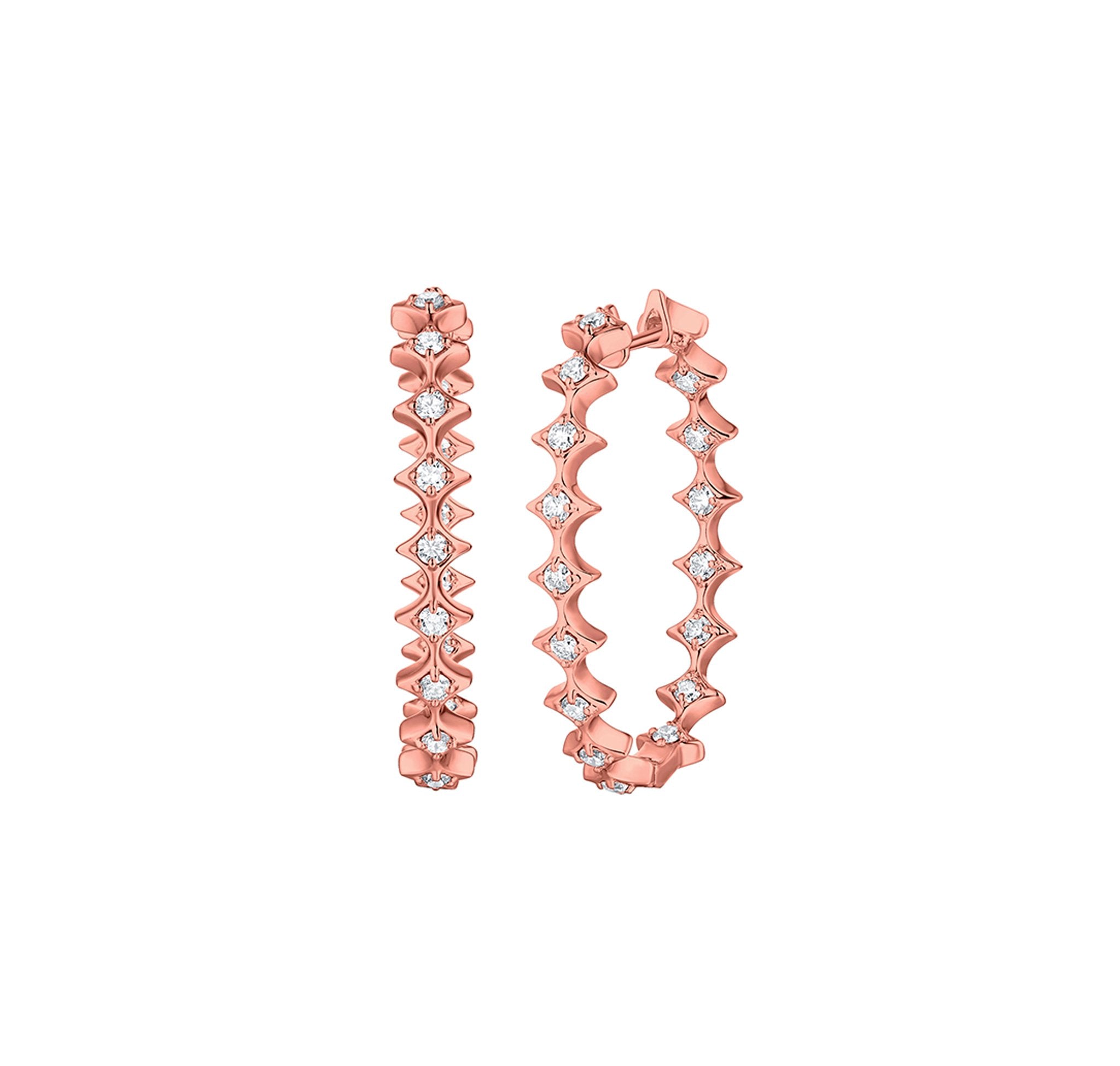 Smiling Rocks Lab Grown Diamond Sparkle Earrings in 10K 1.02ctw Rose Gold 