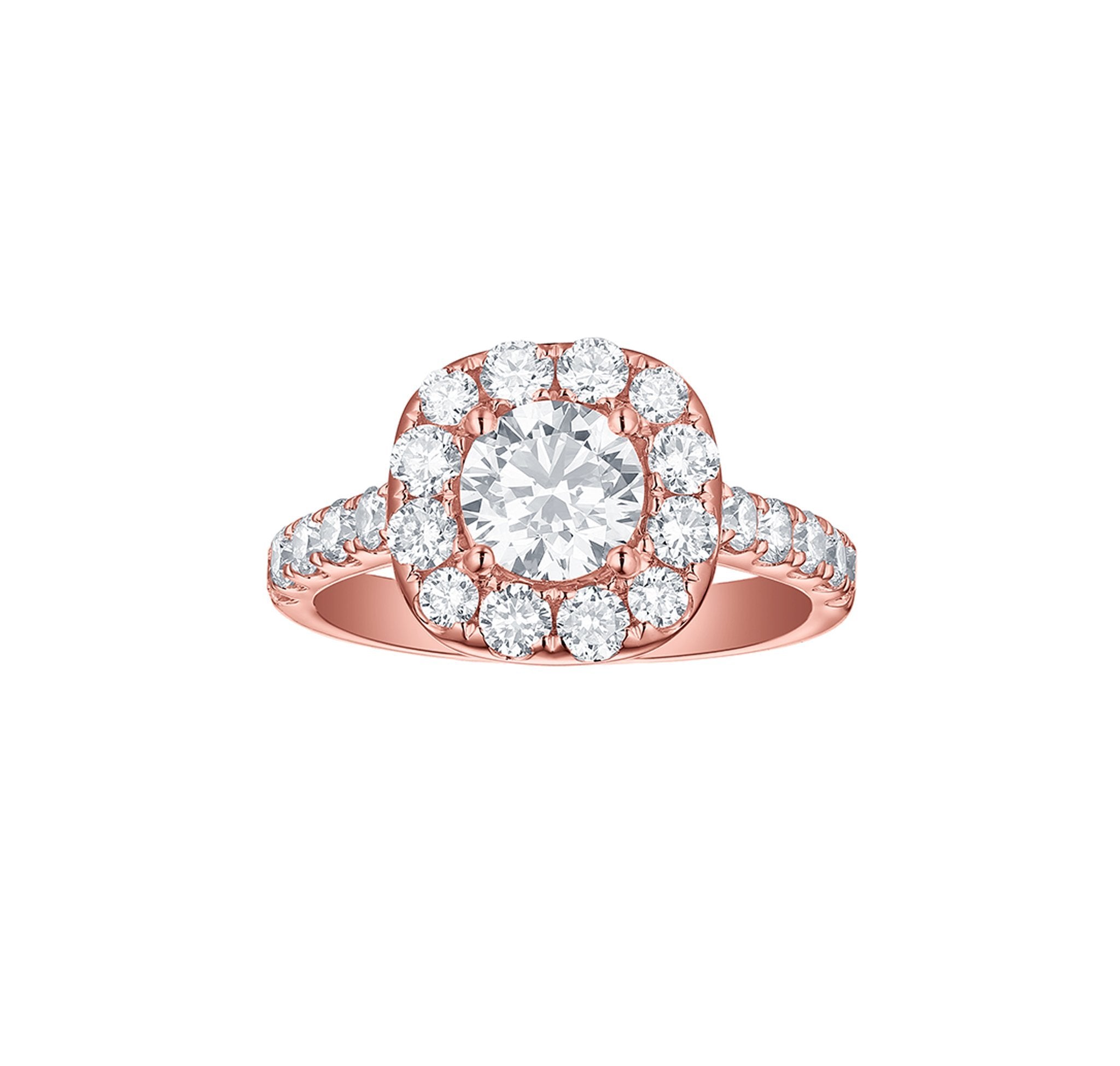 Engagement 2.14ct Cushion Halo Ring <br> R-00077WHT