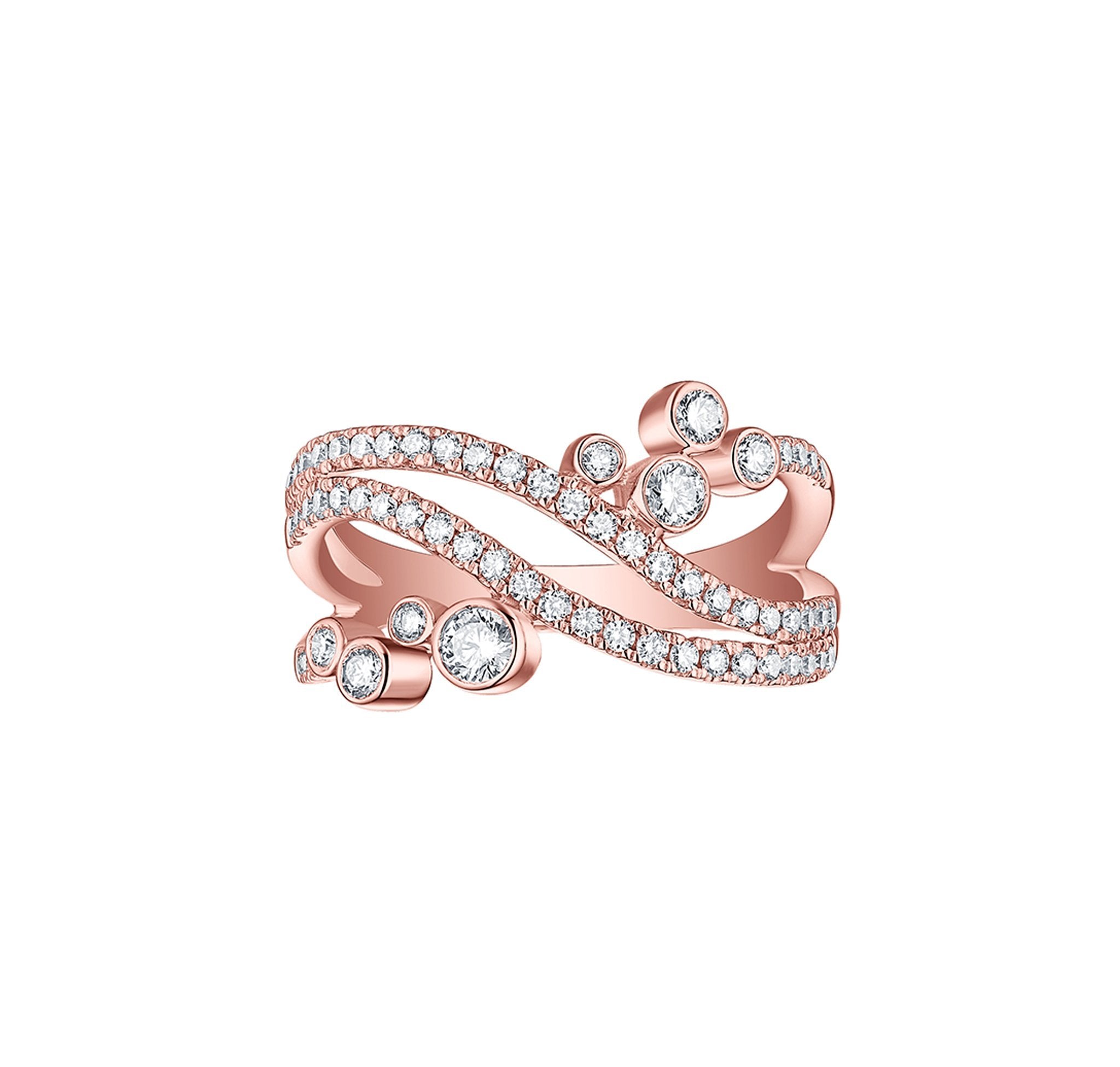 Smiling Rocks Lab grown diamond Bubbly Fashion Ring in 10k 0.66ctw Rose Gold