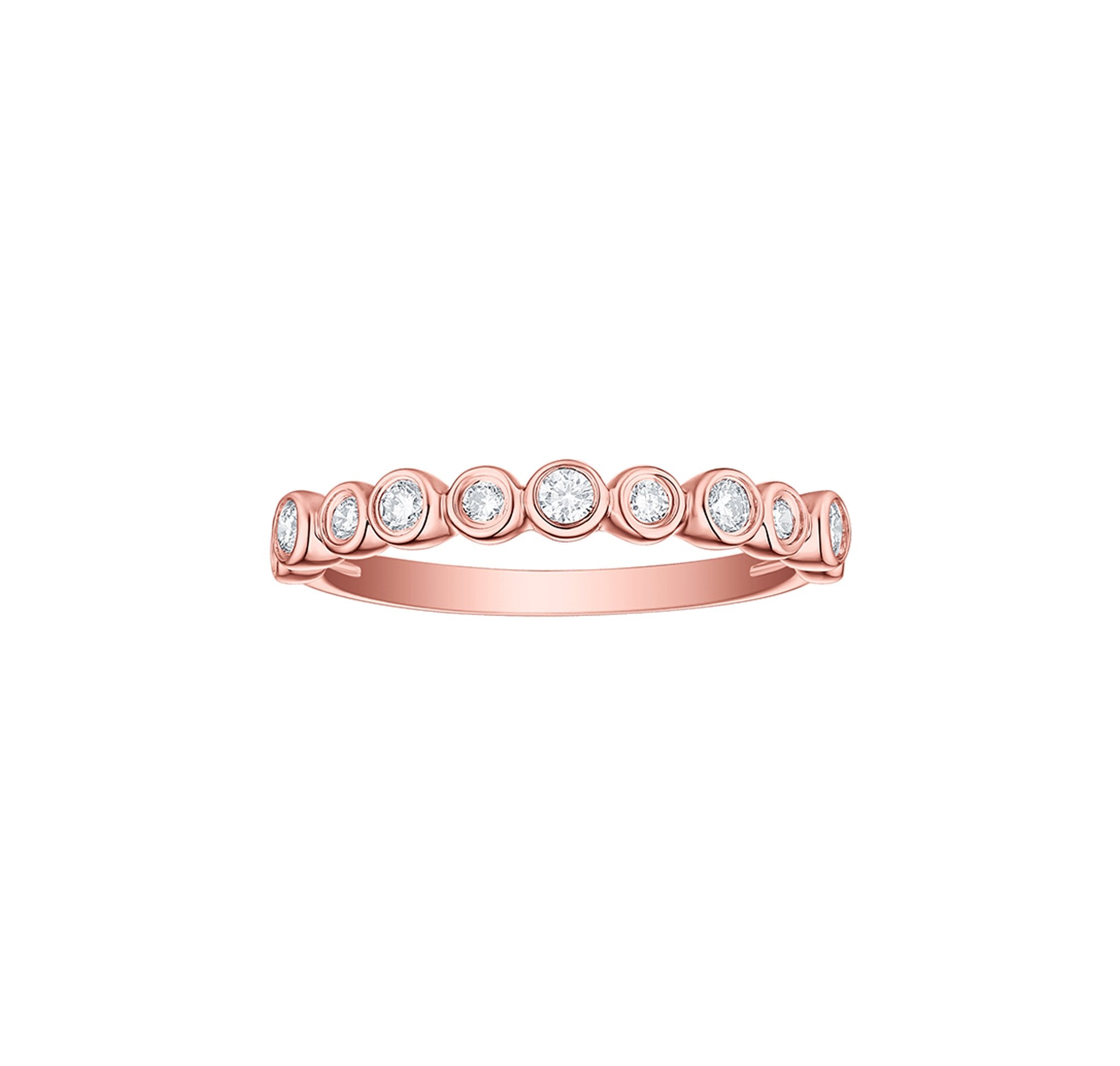 Smiling Rocks Lab grown diamond Bubbly Stackable Ring in 10k 0.28ctw Rose Gold