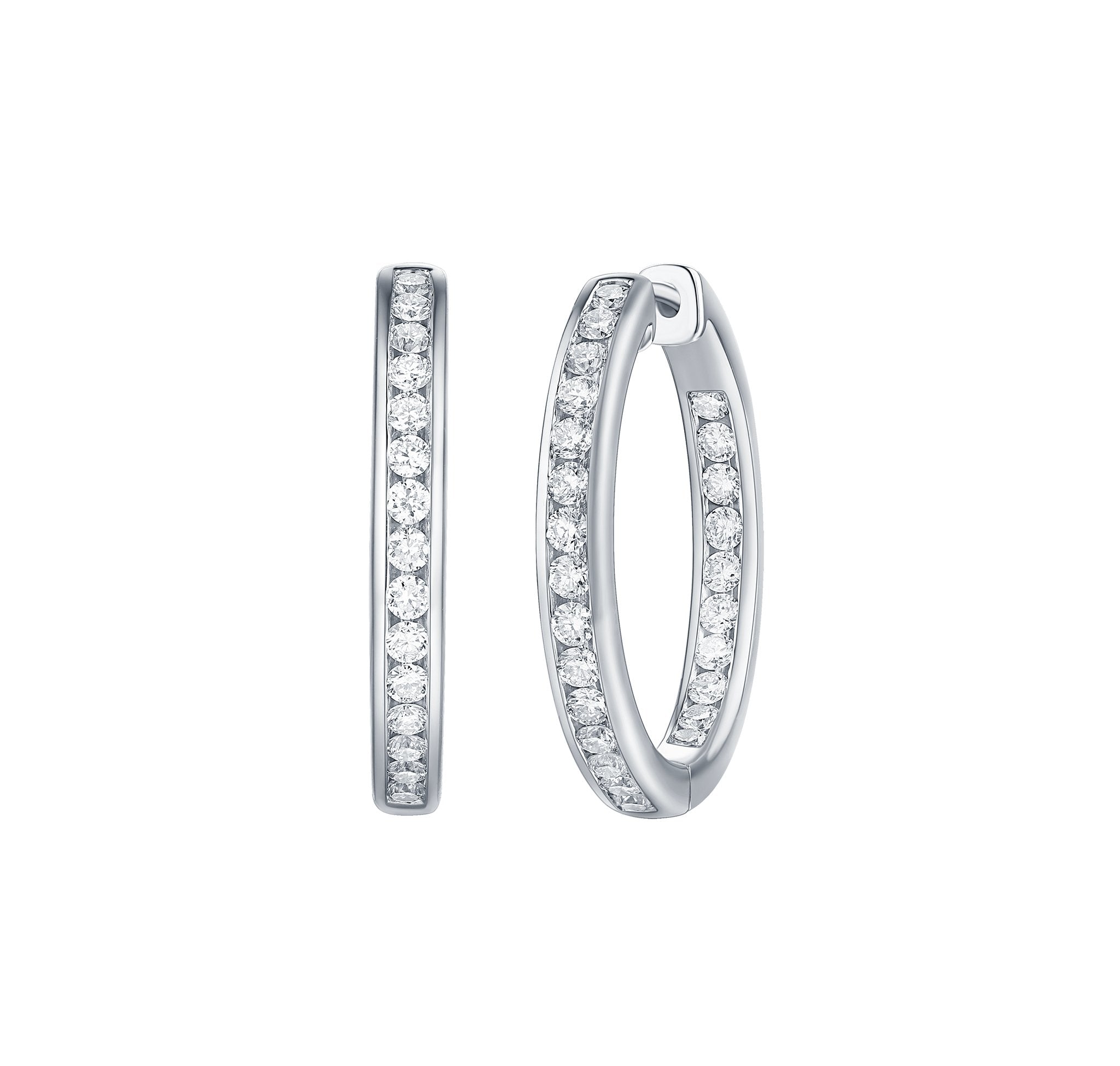 Essentials 1.7ct Channel Inside-out Diamond Hoops <br> E-00106WHT
