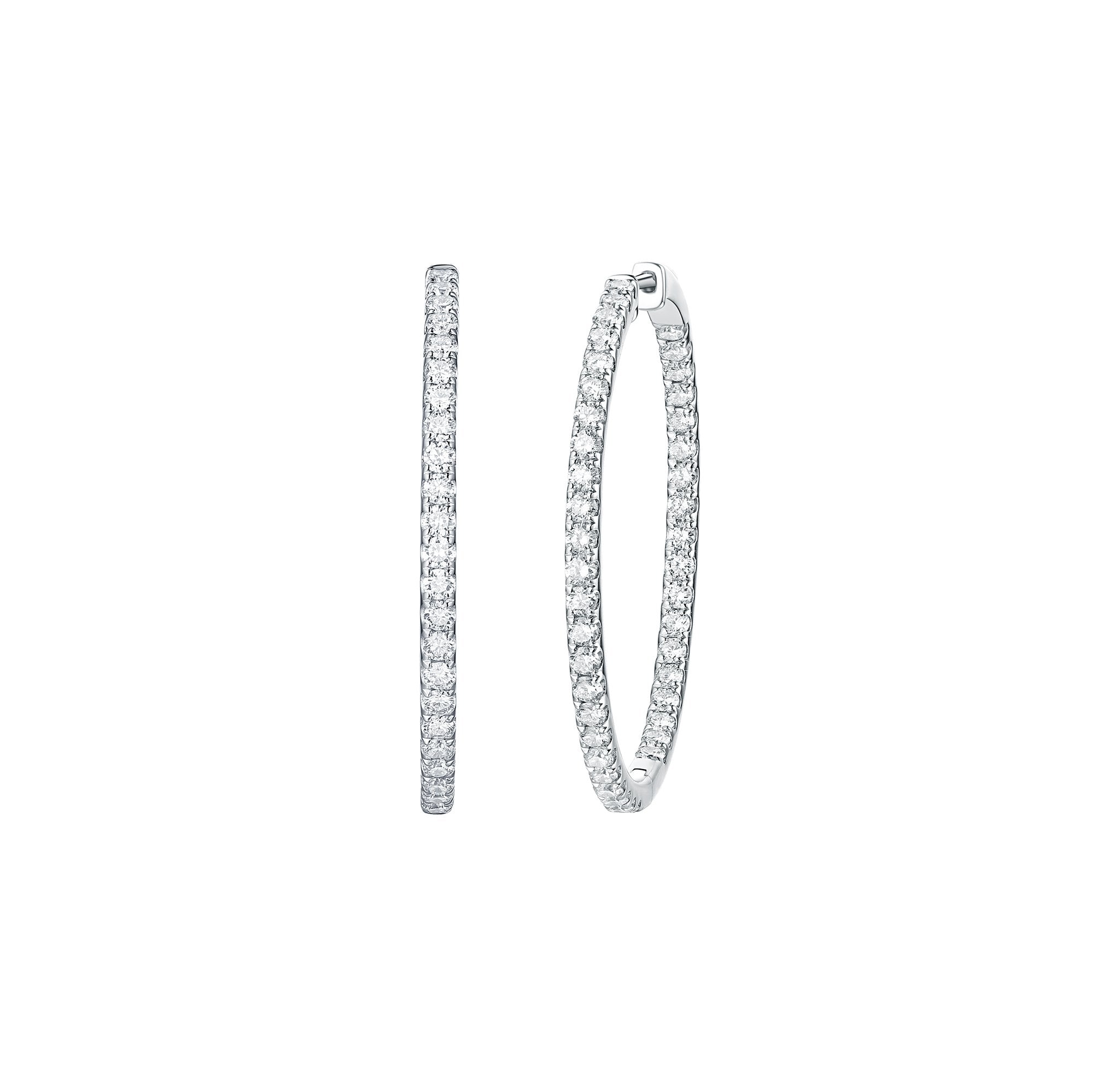 Essentials 2.8ct Classic Inside-Out Diamond Hoops <br> E-00113WHT