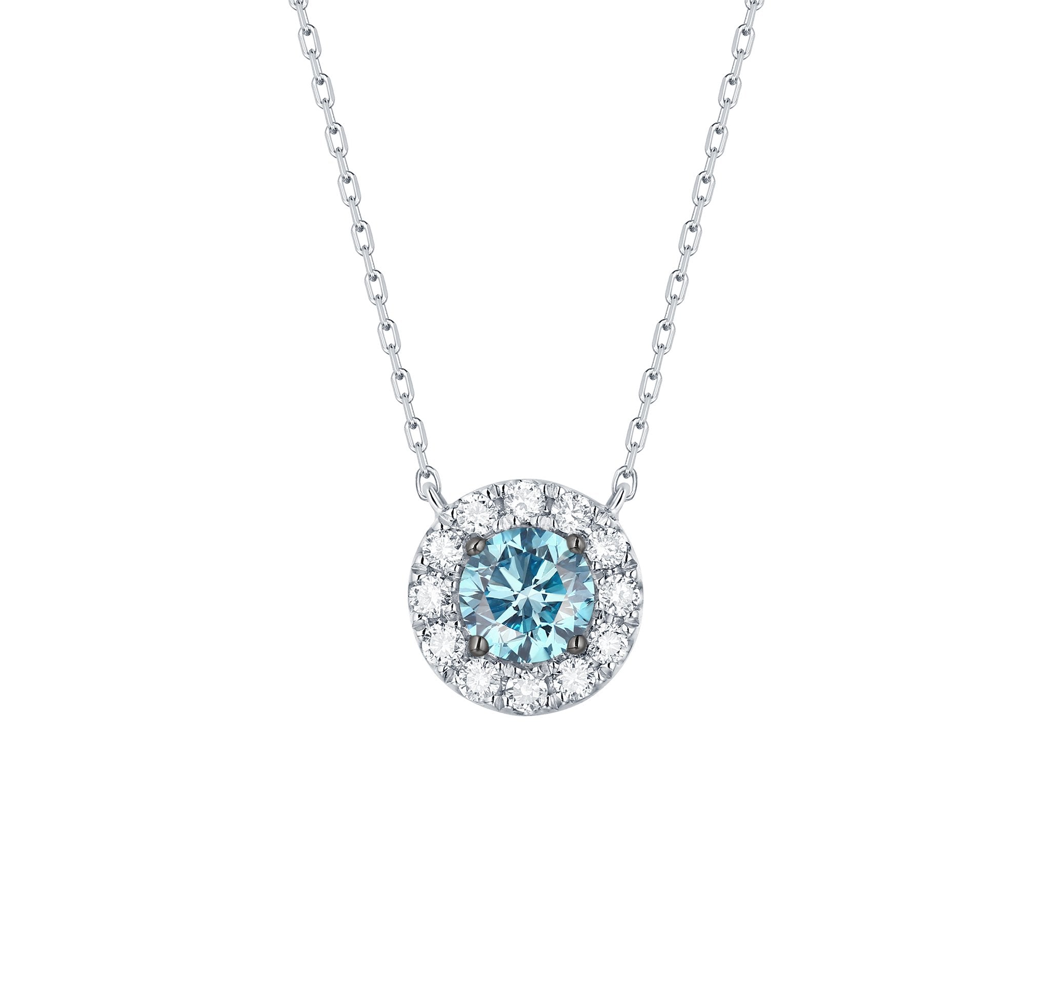 Blush Blue 0.74ctw Lab Grown Diamond Necklace <br> NL-00092BLU