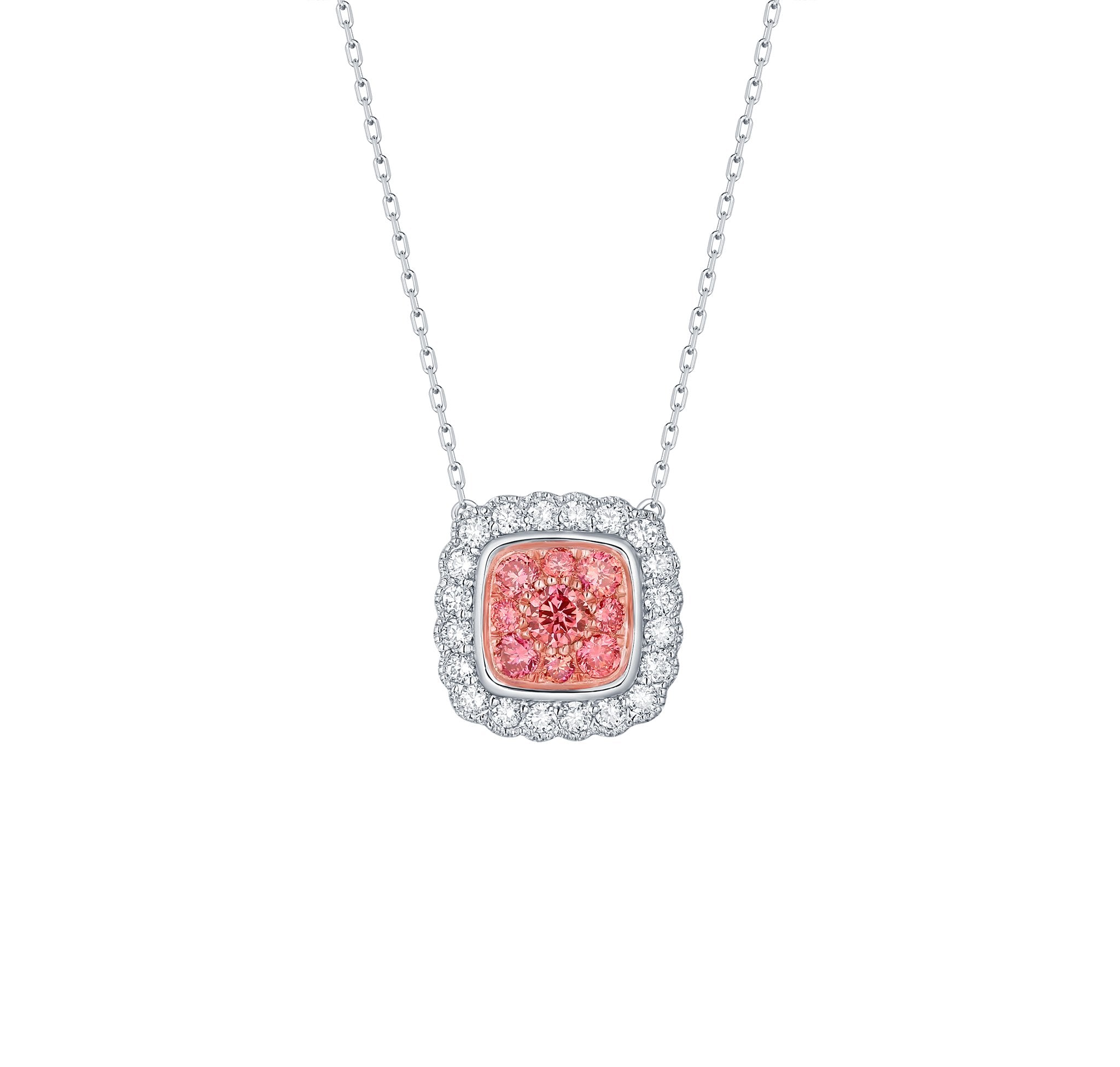 Souffle Pink 0.81ctw Lab Grown Diamond Necklace <br> NL-00497PNK