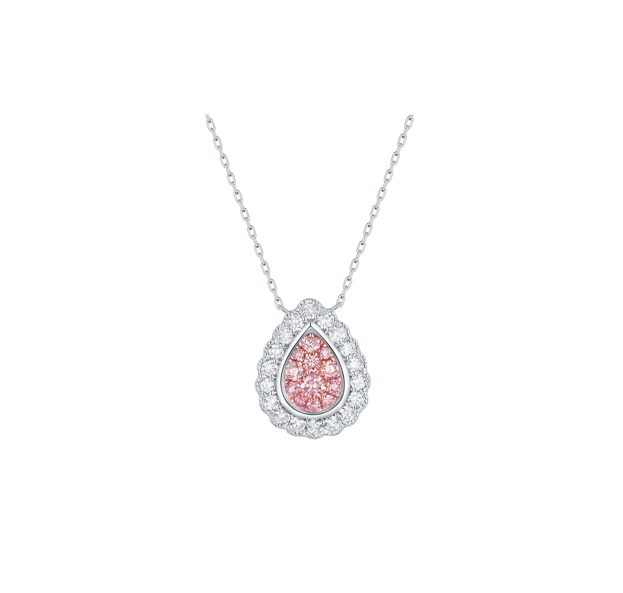 Souffle Pink 0.69ctw Lab Grown Diamond Necklace <br> NL-00499PNK
