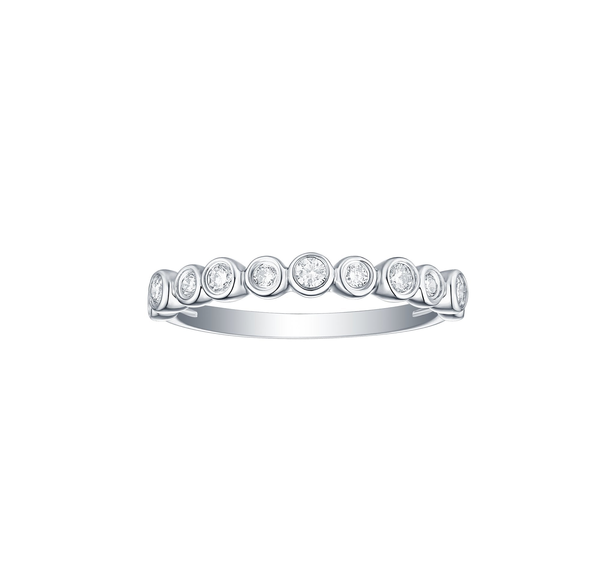 Smiling Rocks Lab grown diamond Bubbly Stackable Ring in 10k 0.28ctw White Gold