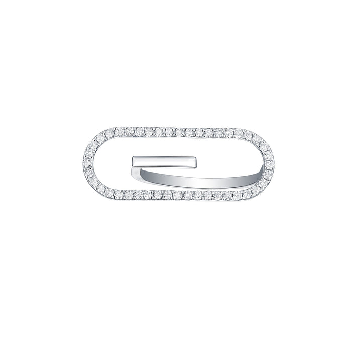 Smiling Rocks Lab Grown Diamond Skyline Pin Ring in 10K 0.43ctw White Gold