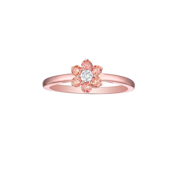 Smiling Rocks Lab Grown Diamond Souffle Pink Cluster Ring in 10K 0.36ctw Rose Gold