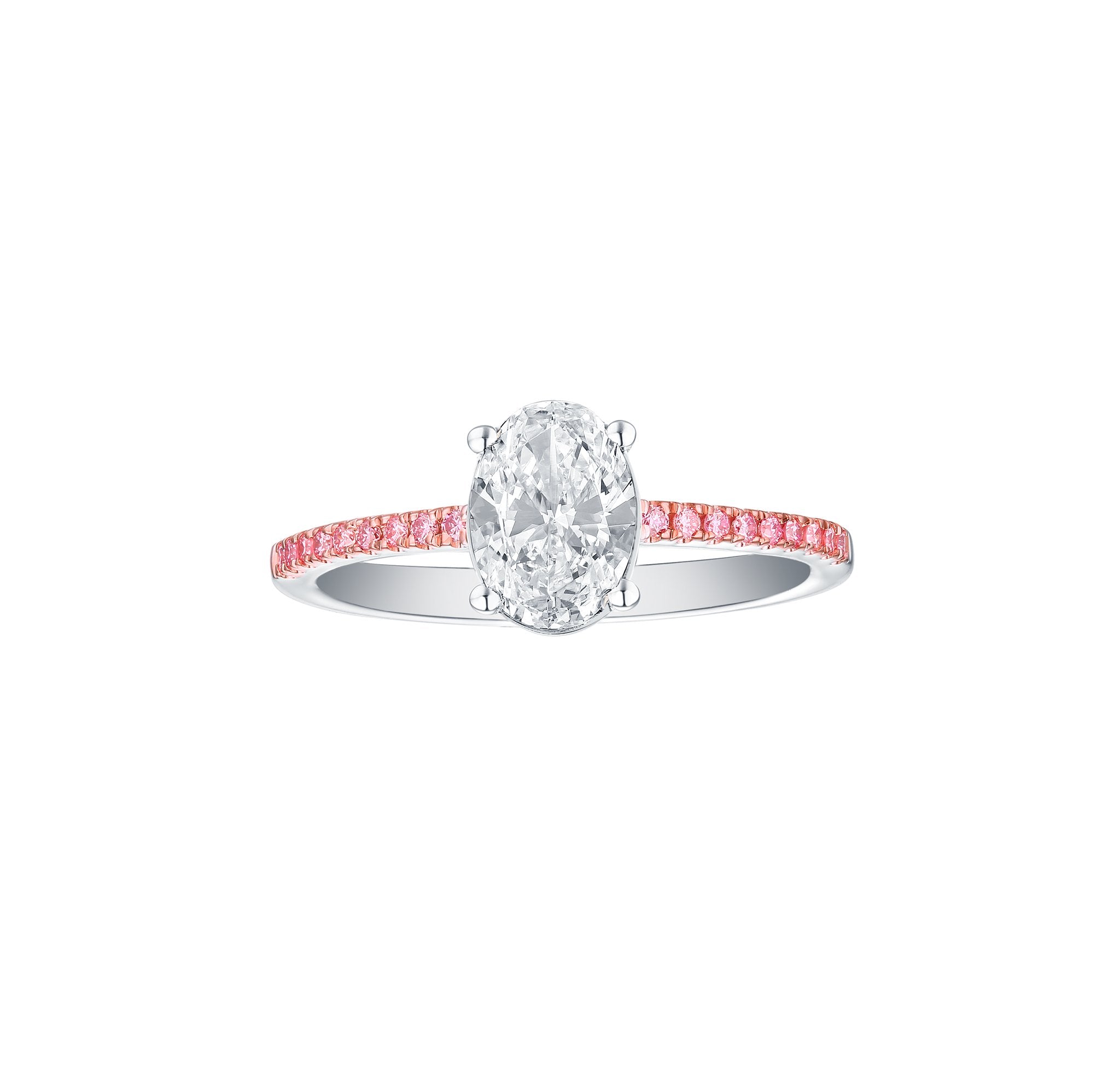 Souffle Pink 1.13ctw Engagement Oval Lab Grown Diamond Ring <br> R-00480WPK