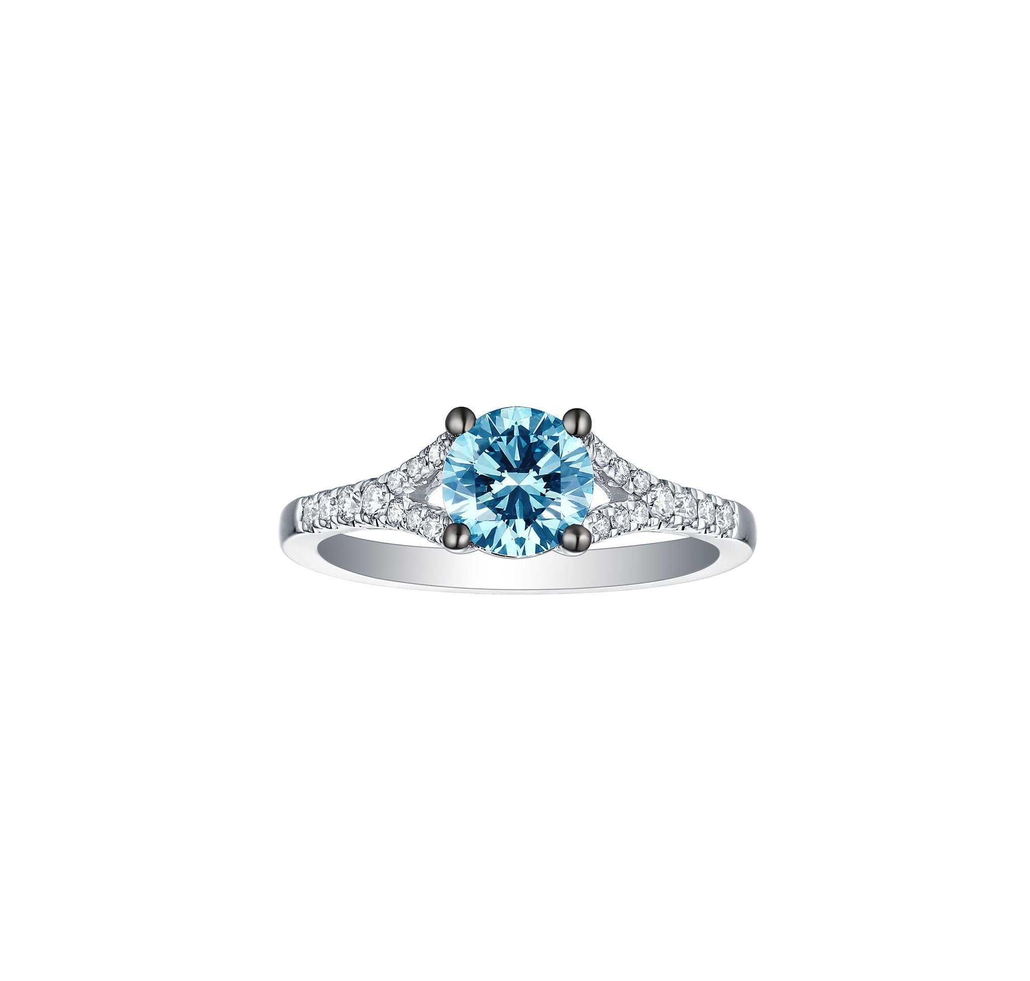 Blush Blue 1.21ctw Solitaire Diamond Ring <br> R-00486BLU