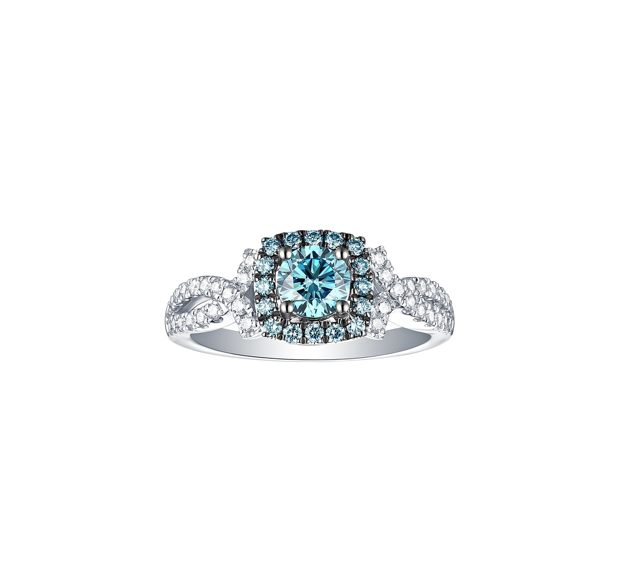 Blush Blue 1ctw Engagement Diamond Ring <br> R-00518BLU