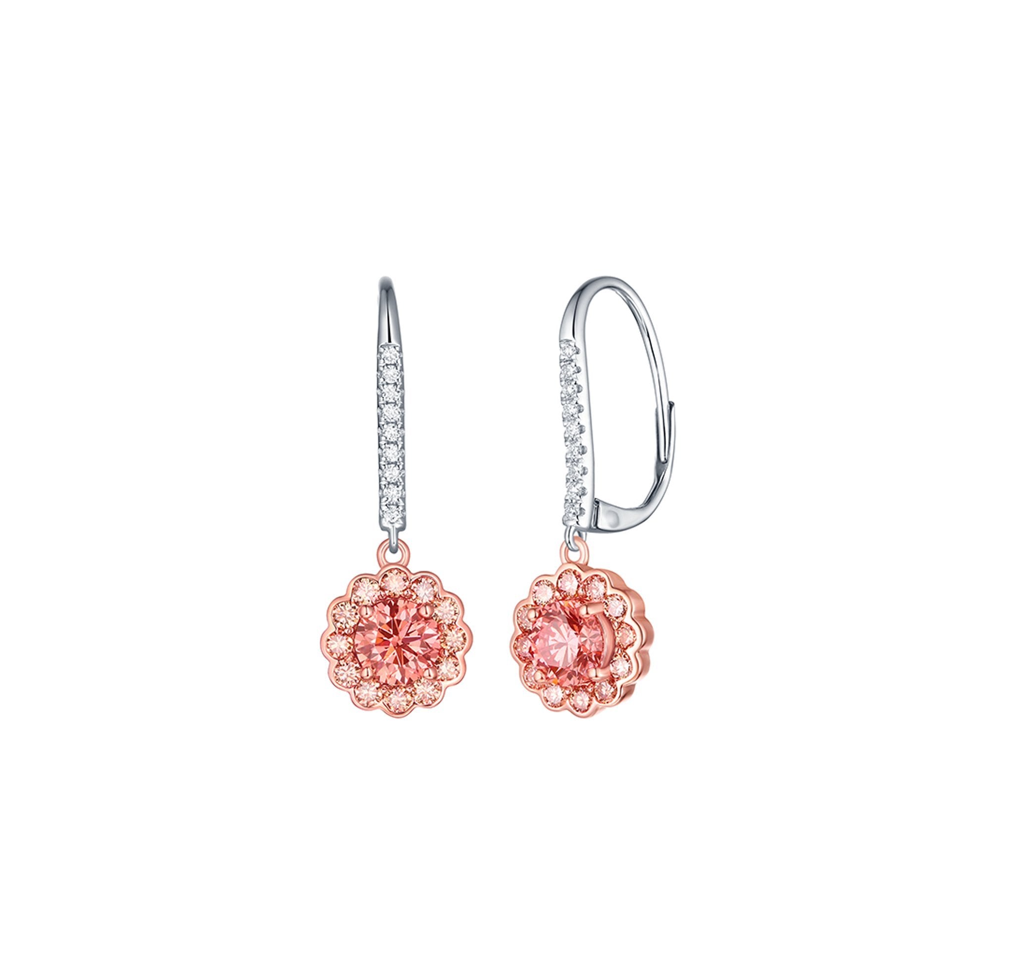 Souffle Pink  1.97ctw Lab Grown Diamond Earrings <br> E-00476PNK