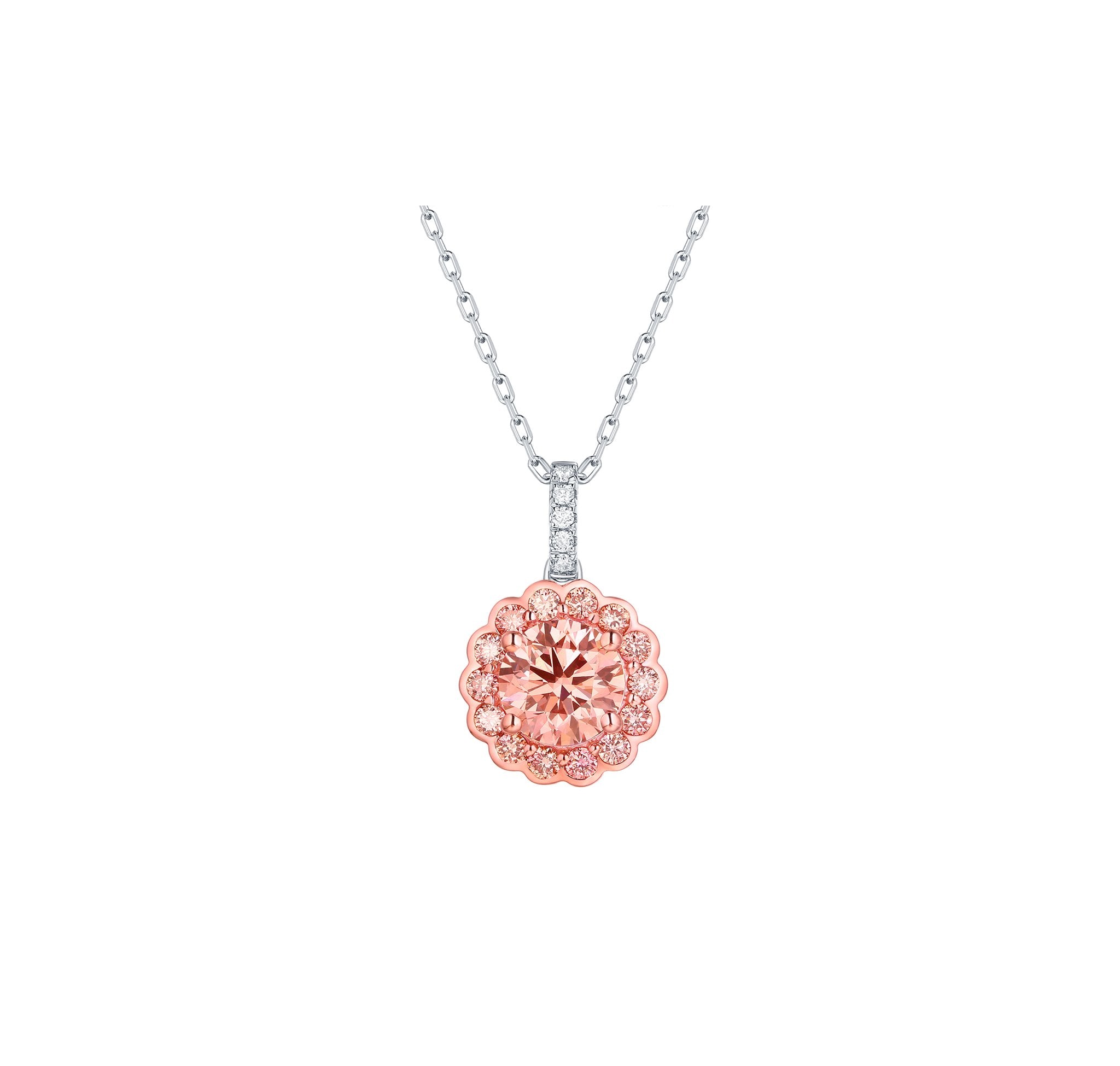 Souffle Pink 1.56ctw Lab Grown Diamond Pendant <br> P-00490PNK