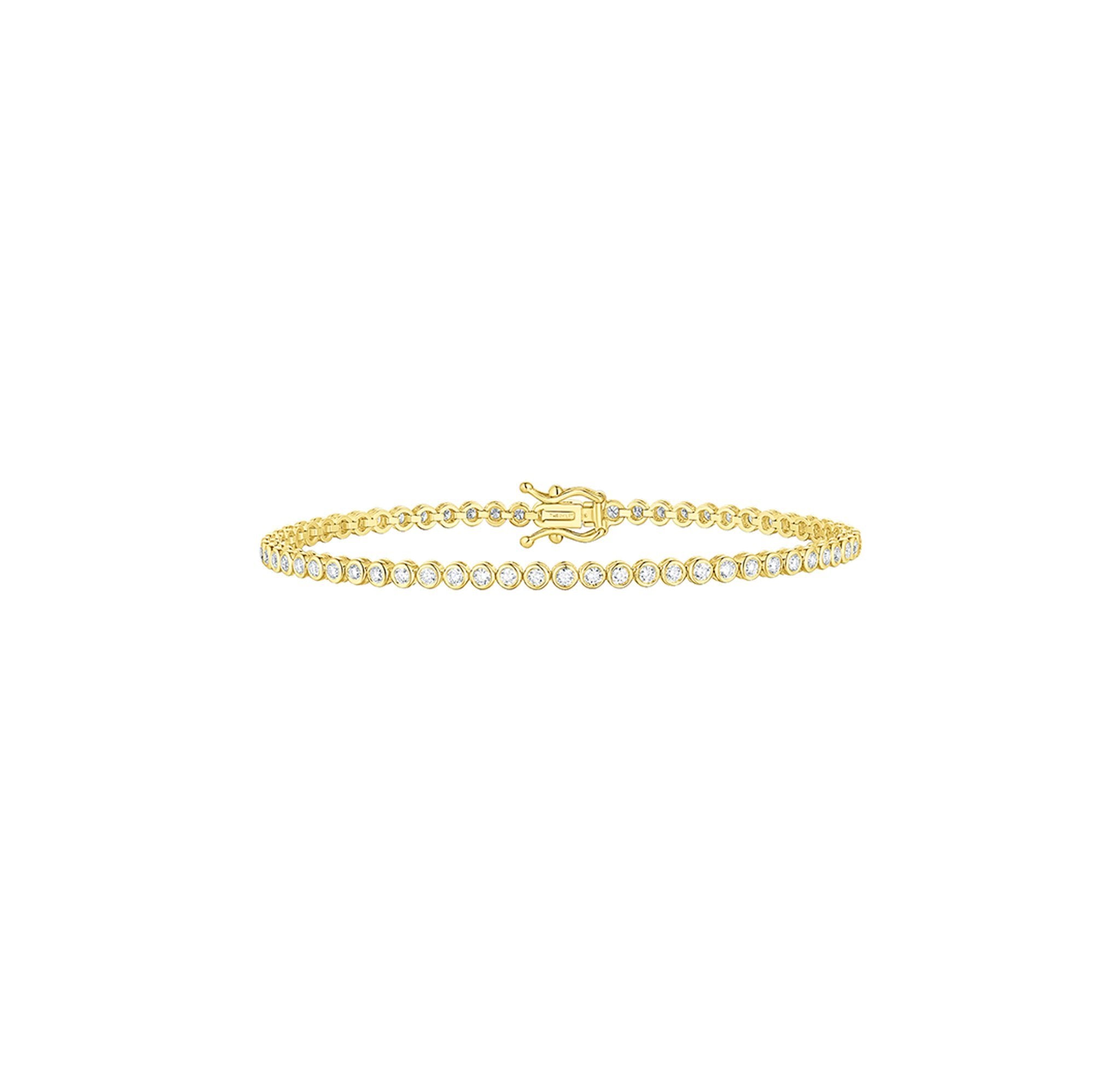 Smiling Rocks Lab grown diamond Bubbly Tennis Bracelet in 10k 1.30ctw Yellow Gold