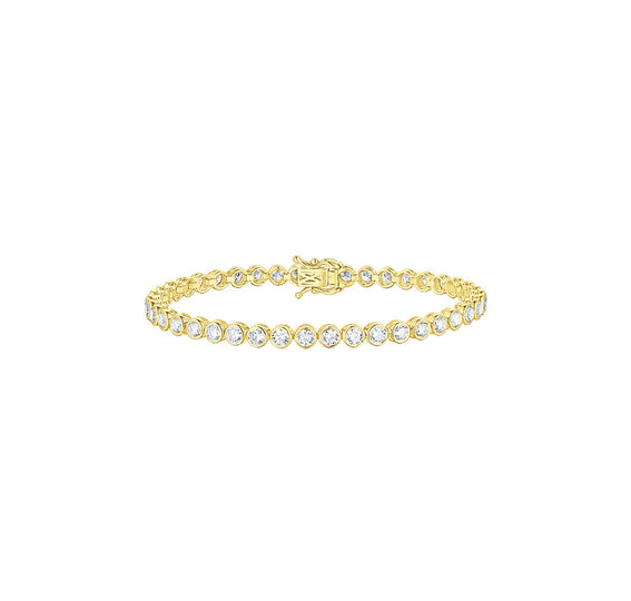 Smiling Rocks Lab grown diamond Bubbly Tennis Bracelet in 10k 3.23 ctw Yellow Gold