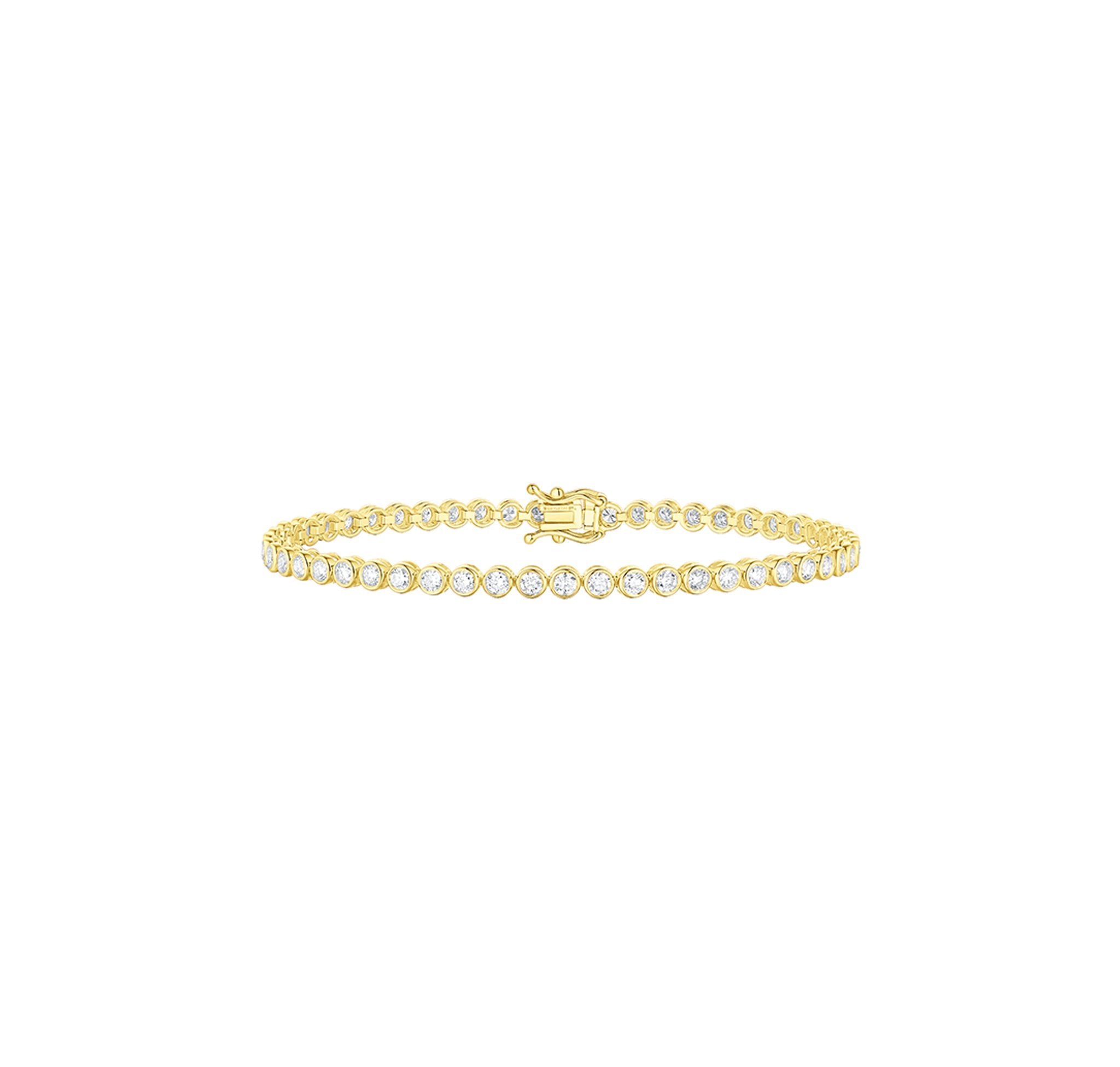 Smiling Rocks Lab grown diamond Bubbly Tennis Bracelet in 10k 2.63ctw Yellow Gold