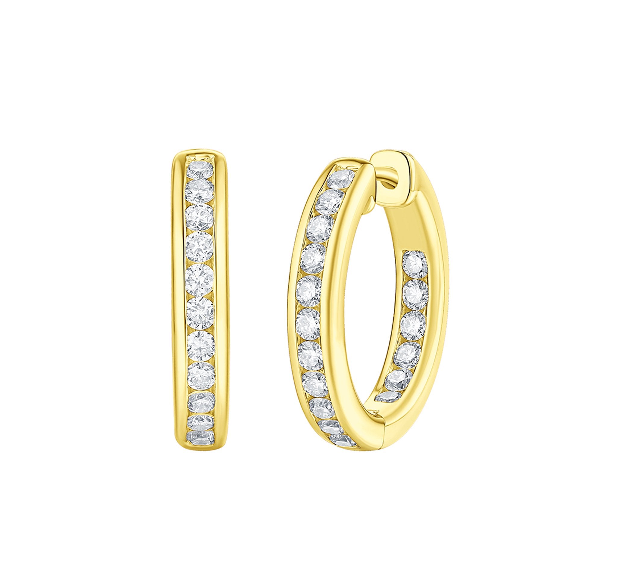 Essentials 1ct Channel Inside-out Diamond Hoops <br> E-00105WHT