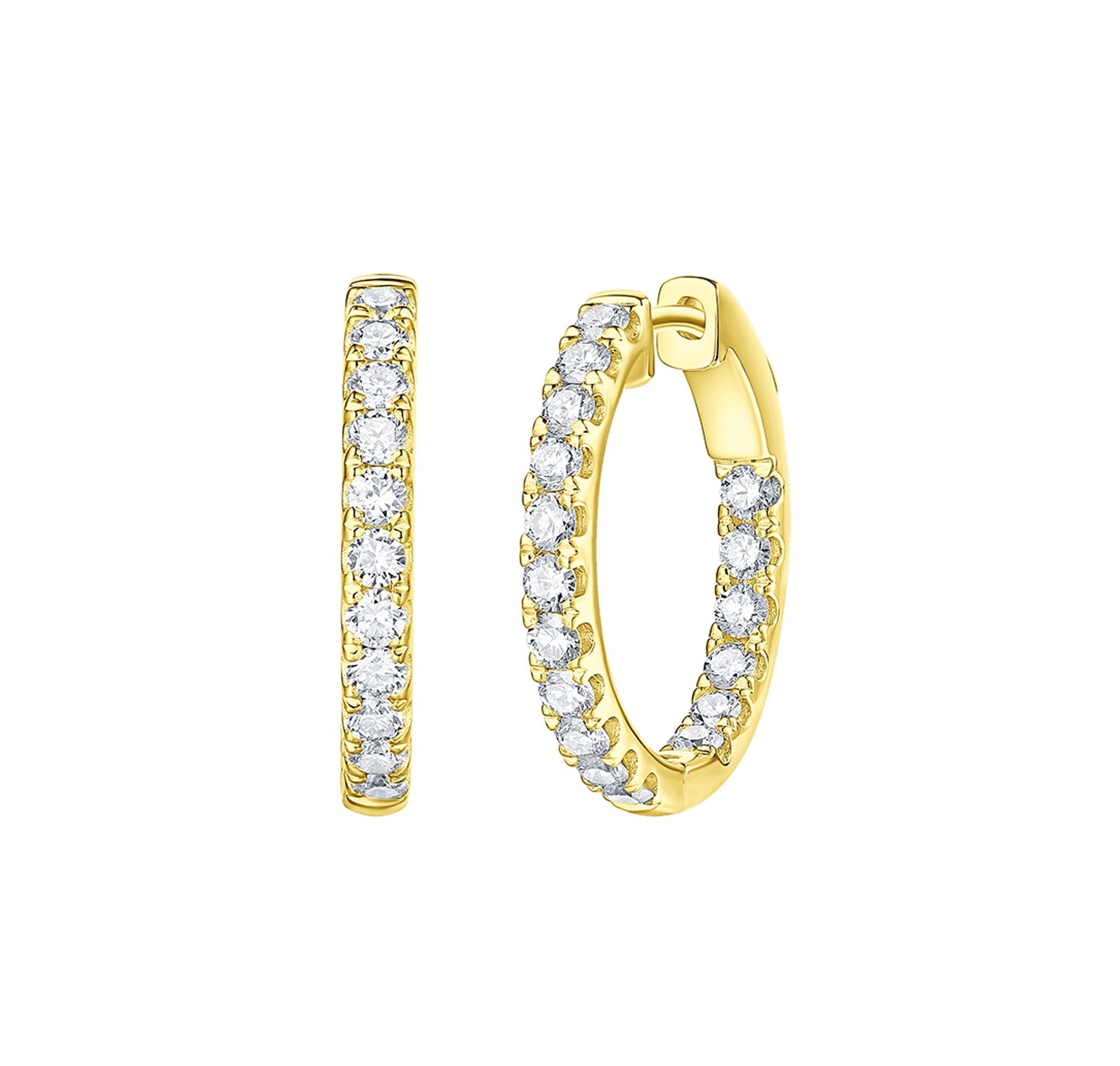 Essentials 1ct Classic Inside-Out Diamond Hoops <br> E-00111WHT