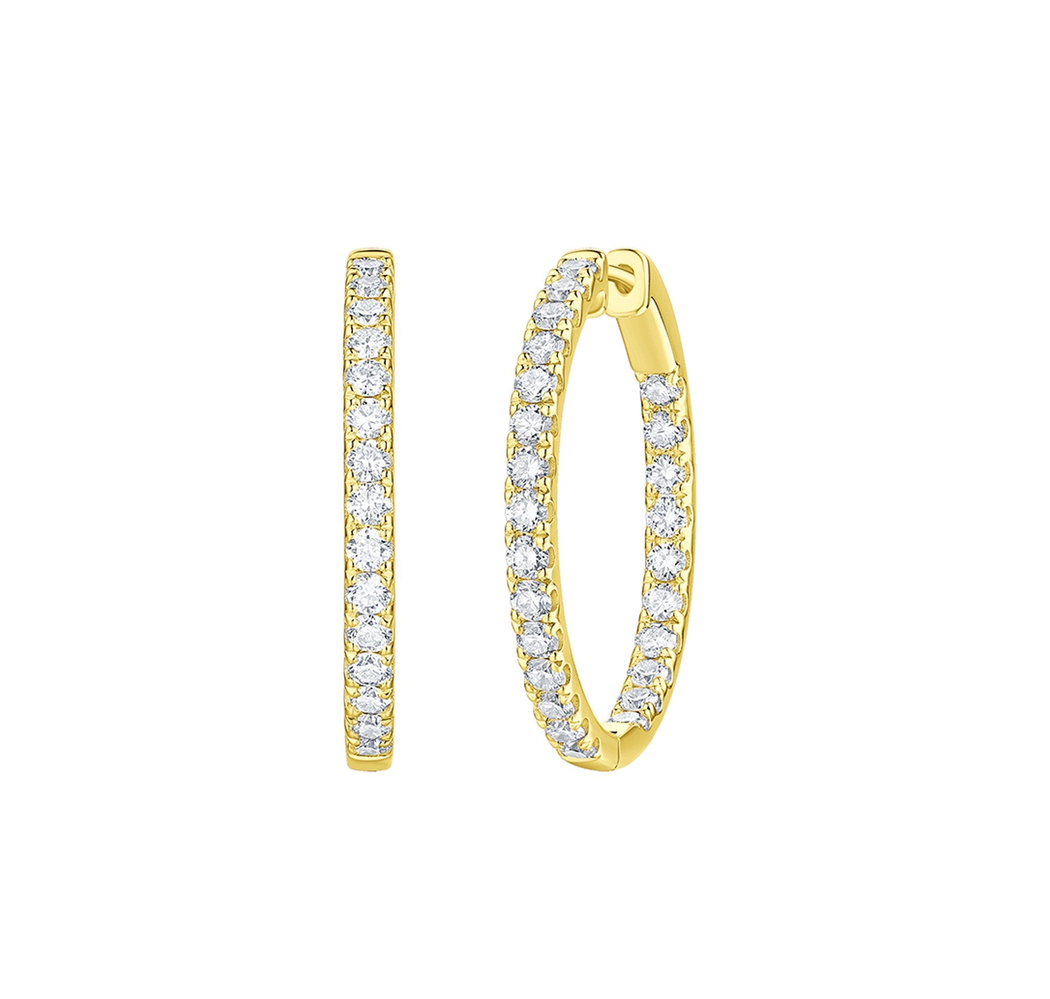 Essentials 1.7ct Classic Inside-Out Diamond Hoops <br> E-00112WHT