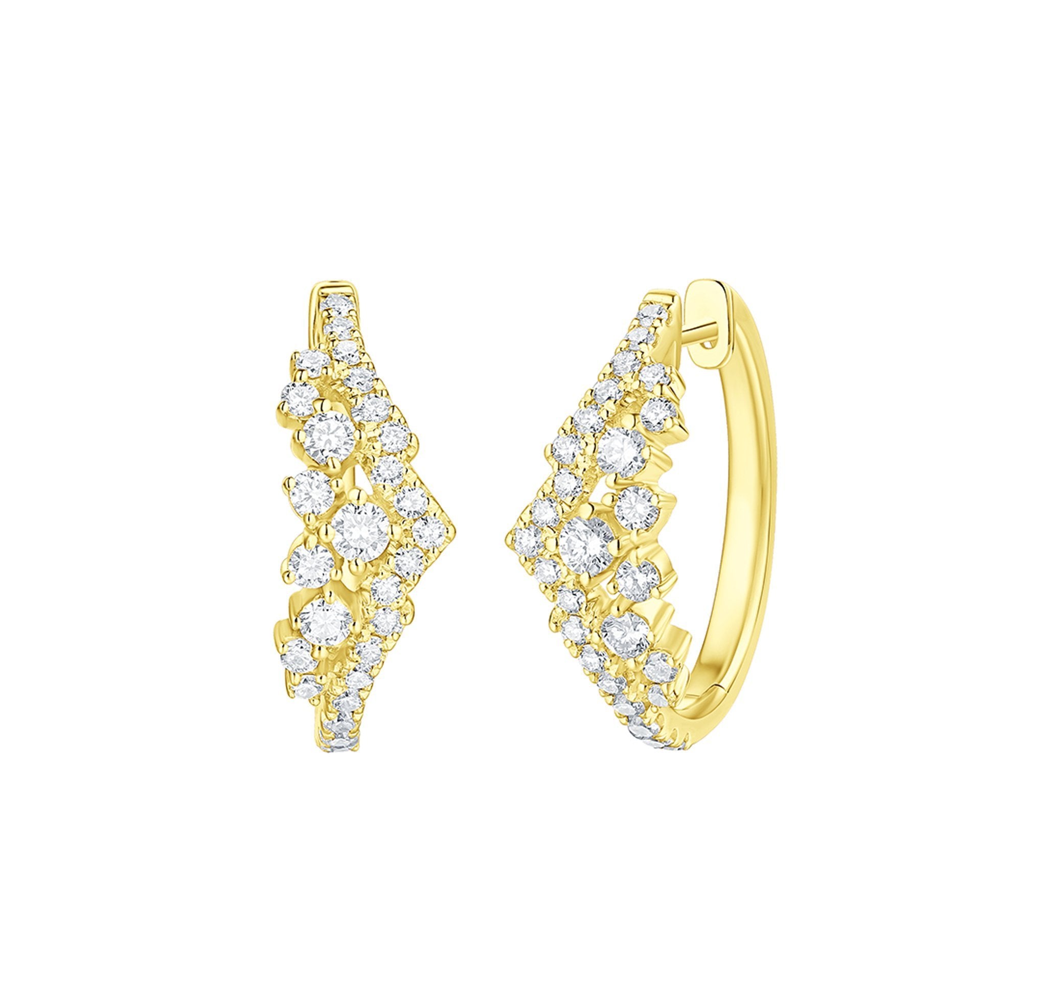 Smiling Rocks Lab Grown Diamond Drizzle Hoop Earrings in 10k 0.82ctw Yellow Gold