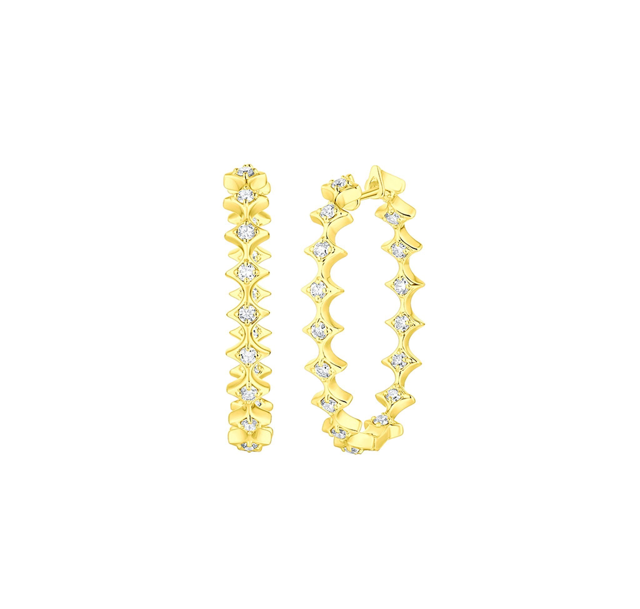Smiling Rocks Lab Grown Diamond Sparkle Earrings in 10K 1.02ctw Yellow Gold 