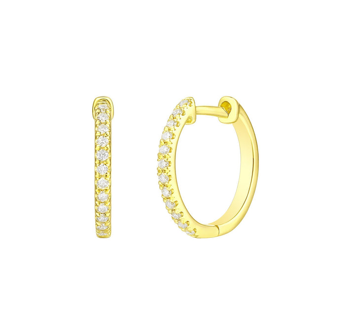 Smiling Rocks Lab grown diamond Smiling Light Hoop Earrings in 10K 0.14ctw Yellow Gold