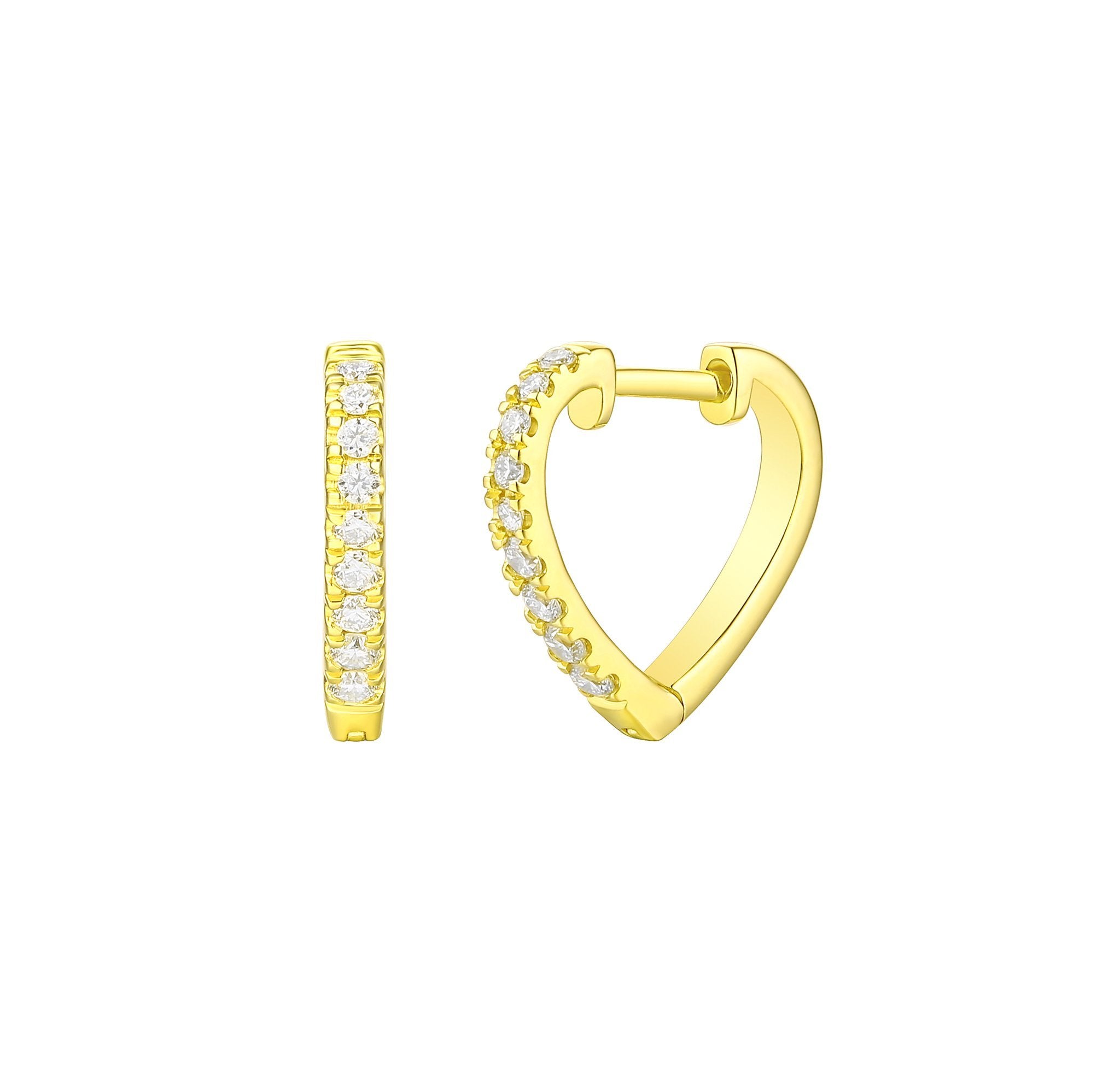 Smiling Rocks Lab grown diamond Smiling Light Hoop Earrings in 10K 0.17ctw Yellow Gold
