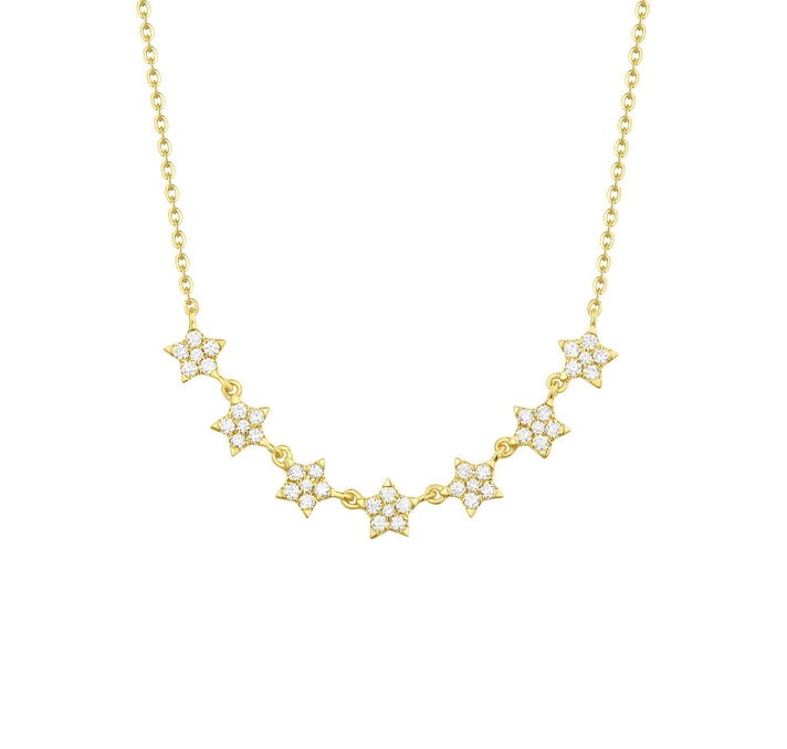 Smiling Rocks Lab Grown Diamond Smiling Light Necklace in Yellow Gold plated Silver 0.37 carat 