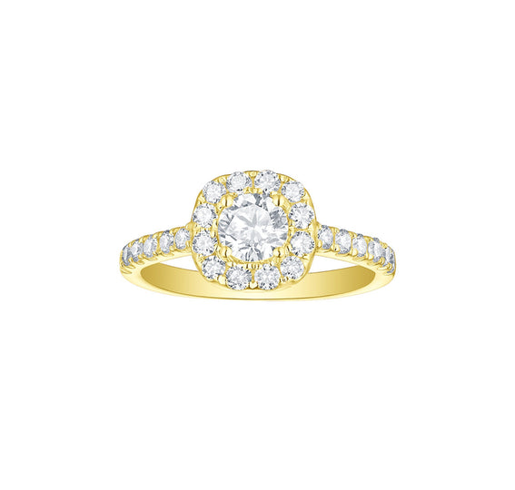 Engagement 1.17ct Cushion Halo Ring <br> R-00075WHT