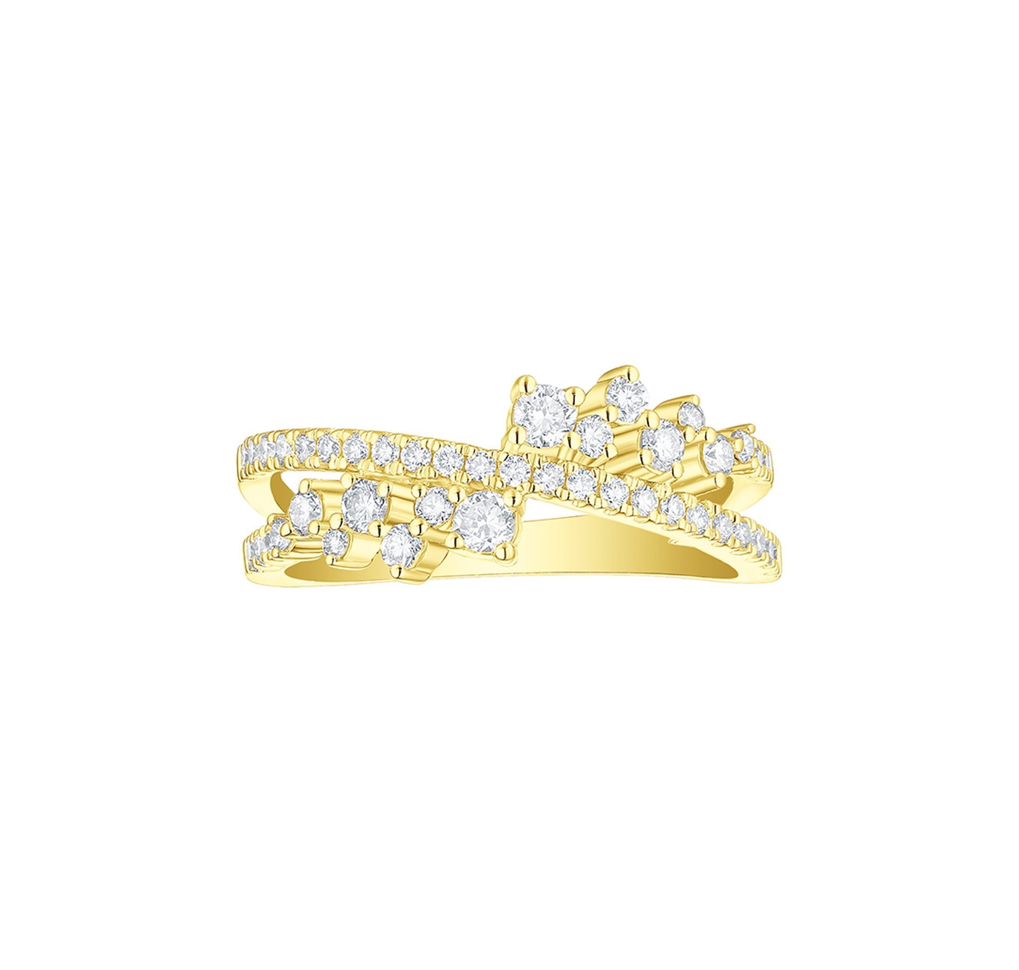 Smiling Rocks Lab Grown Diamond Drizzle Scattered Ring in 10k 0.56ctw Yellow Gold