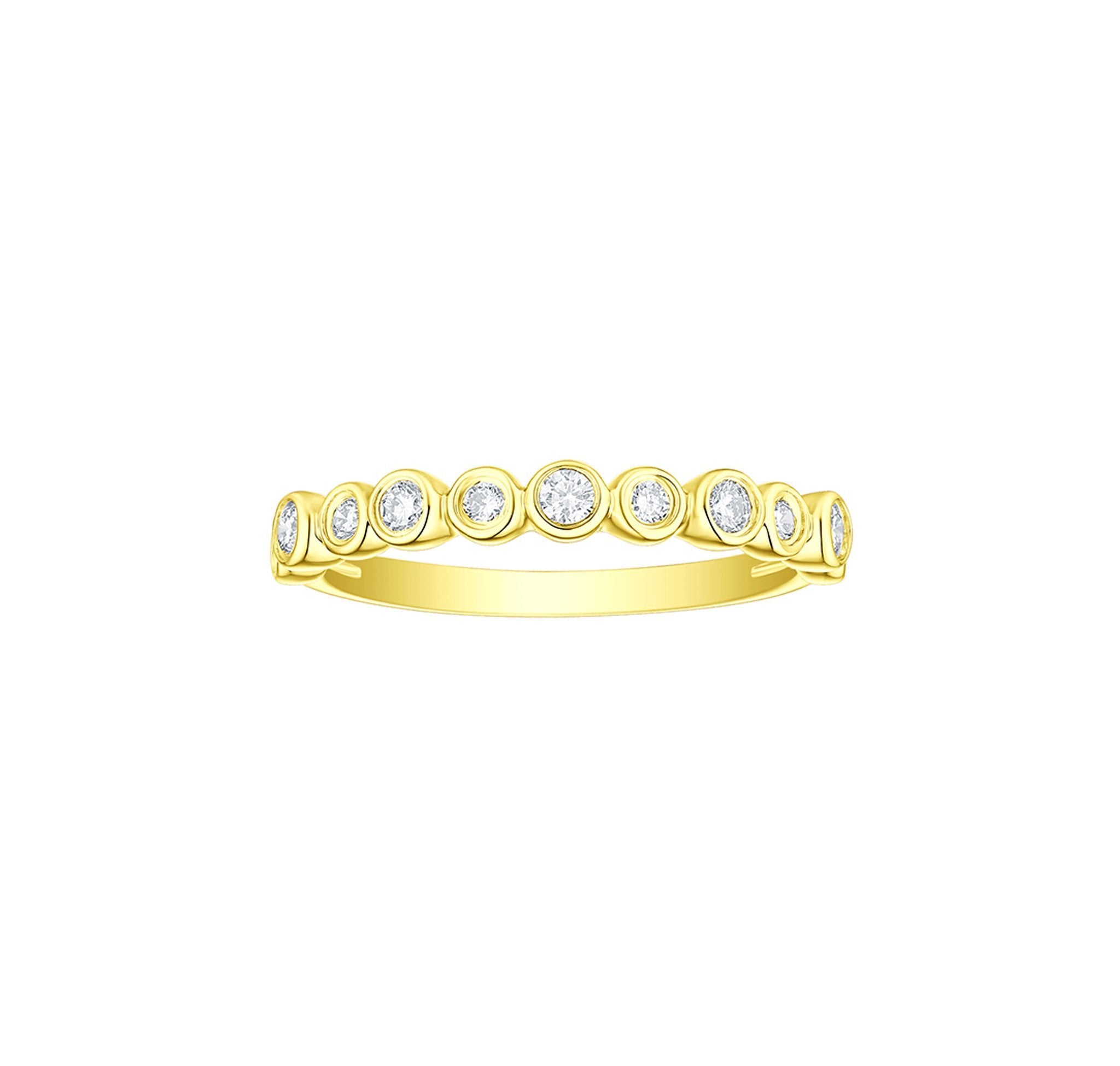 Smiling Rocks Lab grown diamond Bubbly Stackable Ring in 10k 0.28ctw Yellow Gold